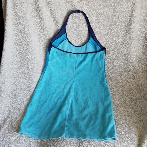 Swim Coverup Terry Cloth Halter Top Mini Dress - Picture 3 of 4